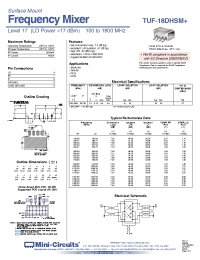 Datasheet TUF-18DHSM+ manufacturer Mini-Circuits