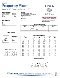 Datasheet TUF-2LH+ manufacturer Mini-Circuits