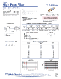 Datasheet VHF-2700A+ manufacturer Mini-Circuits