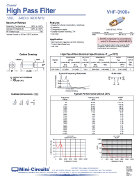 Datasheet VHF-3100+ manufacturer Mini-Circuits