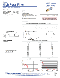 Datasheet VHF-3800 manufacturer Mini-Circuits