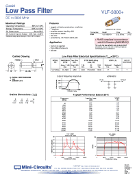 Datasheet VLF-3800+ manufacturer Mini-Circuits