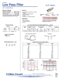 Datasheet VLF-4400+ manufacturer Mini-Circuits