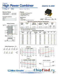 Datasheet ZA2CS-10-20W-N manufacturer Mini-Circuits