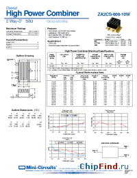 Datasheet ZA2CS-600-10W-S manufacturer Mini-Circuits