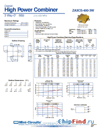 Datasheet ZA3CS-400-3W manufacturer Mini-Circuits