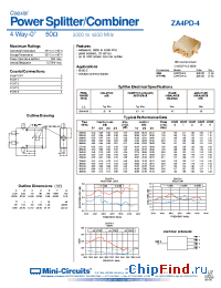 Datasheet ZA4PD-4-N manufacturer Mini-Circuits