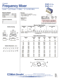 Datasheet ZAD-1-1B+ manufacturer Mini-Circuits