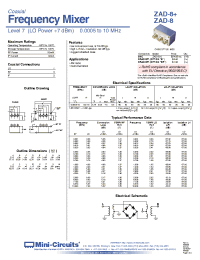 Datasheet ZAD-8+ manufacturer Mini-Circuits