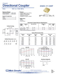 Datasheet ZADC-17-14HP-S manufacturer Mini-Circuits