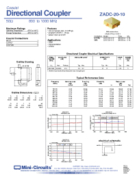 Datasheet ZADC-20-10-N manufacturer Mini-Circuits