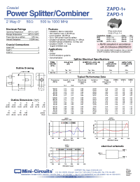 Datasheet ZAPD-1-N manufacturer Mini-Circuits
