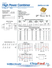 Datasheet ZAPD-2-21-3W-N manufacturer Mini-Circuits