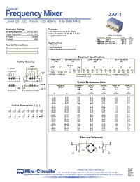 Datasheet ZAY-1 manufacturer Mini-Circuits