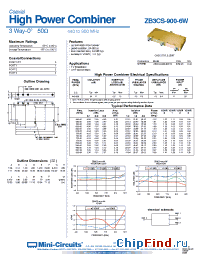 Datasheet ZB3CS-900-6W-N manufacturer Mini-Circuits