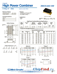 Datasheet ZB3CS-920-15W-S manufacturer Mini-Circuits