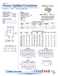 Datasheet ZB3PD1-222+ manufacturer Mini-Circuits