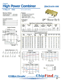Datasheet ZB4CS-870-10W-N manufacturer Mini-Circuits