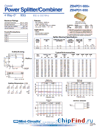 Datasheet ZB4PD1-930-N+ manufacturer Mini-Circuits