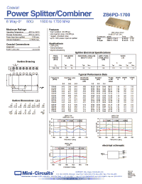 Datasheet ZB6PD-1700-S manufacturer Mini-Circuits