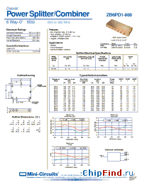Datasheet ZB6PD1-900-N manufacturer Mini-Circuits