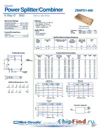 Datasheet ZB6PD1-960-N manufacturer Mini-Circuits
