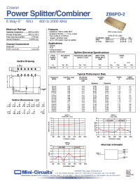 Datasheet ZB6PD-2-S manufacturer Mini-Circuits
