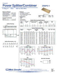 Datasheet ZB8PD-1-N manufacturer Mini-Circuits