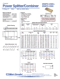 Datasheet ZB8PD-2000-S+ manufacturer Mini-Circuits