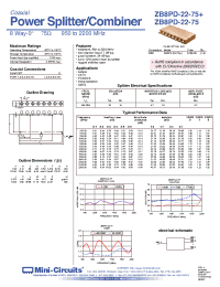Datasheet ZB8PD-22-75 manufacturer Mini-Circuits