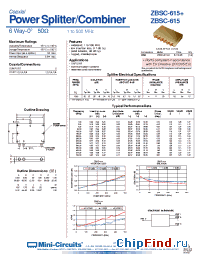 Datasheet ZBSC-615+ manufacturer Mini-Circuits