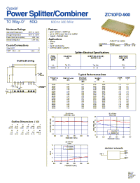 Datasheet ZC10PD-900-S manufacturer Mini-Circuits