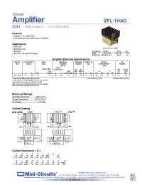 Datasheet ZFL-1HAD manufacturer Mini-Circuits