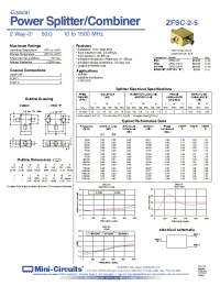 Datasheet ZFSC-2-5B-S manufacturer Mini-Circuits