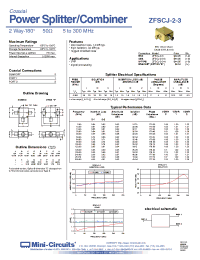 Datasheet ZFSCJ-2-3-N manufacturer Mini-Circuits