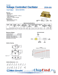 Datasheet ZOS-535 manufacturer Mini-Circuits