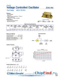 Datasheet ZOS-765 manufacturer Mini-Circuits