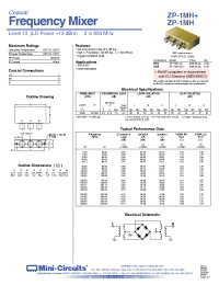 Datasheet ZP-1MH-S+ manufacturer Mini-Circuits