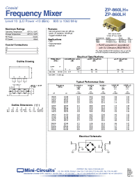 Datasheet ZP-860LH-S manufacturer Mini-Circuits