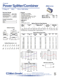 Datasheet ZSC-2-4 manufacturer Mini-Circuits