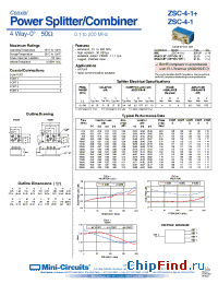 Datasheet ZSC-4-1BR+ manufacturer Mini-Circuits