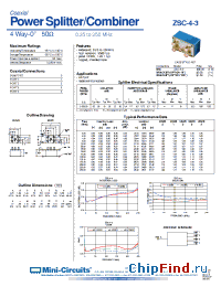 Datasheet ZSC-4-3BR manufacturer Mini-Circuits