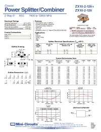 Datasheet ZX10-2-126-S+ manufacturer Mini-Circuits