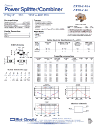 Datasheet ZX10-2-42-S+ manufacturer Mini-Circuits