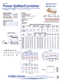 Datasheet ZX10-4-27-S manufacturer Mini-Circuits