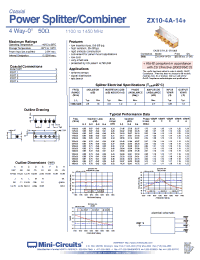 Datasheet ZX10-4A-14-S+ manufacturer Mini-Circuits