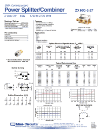 Datasheet ZX10Q-2-27-S manufacturer Mini-Circuits