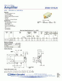 Datasheet ZX60-1215LN-S manufacturer Mini-Circuits