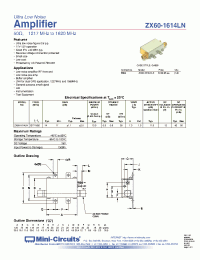 Datasheet ZX60-1614LN-S manufacturer Mini-Circuits