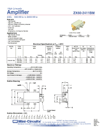 Datasheet ZX60-2411BM-S manufacturer Mini-Circuits